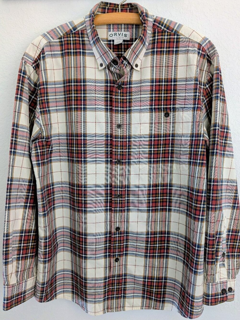 Orvis Men’s Heritage Plaid Button Down Shirt Size L Long Sleeve